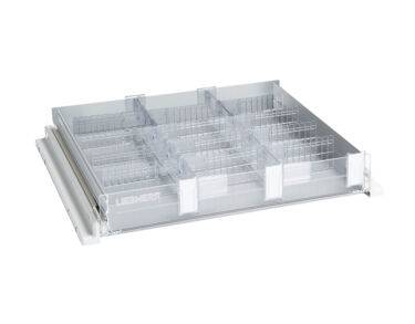 Tiroir aluminium (fond plein) façade plexi - dimensions utiles (lxpxh) 403x370x55 mm